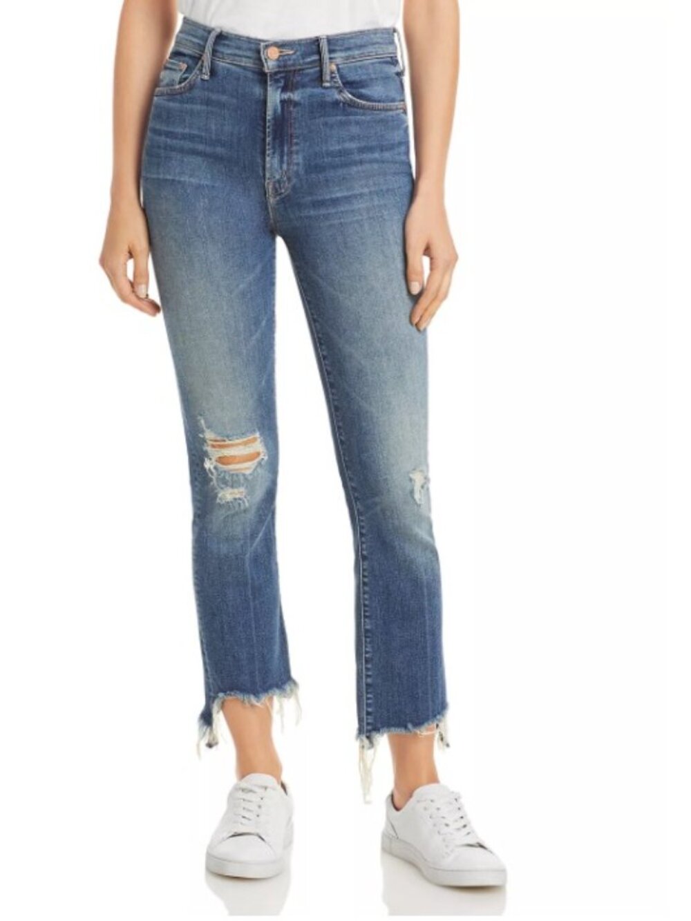 Mother The Insider Crop Step Chew Jeans Dancing on Coals Sz 26